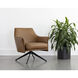 Crosby Missouri Cognac Leather Swivel Lounge Chair, Swivel